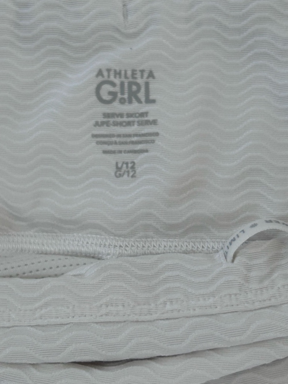 Athleta Girl White Serve Skort, L 10/12 - Picture 10 of 16